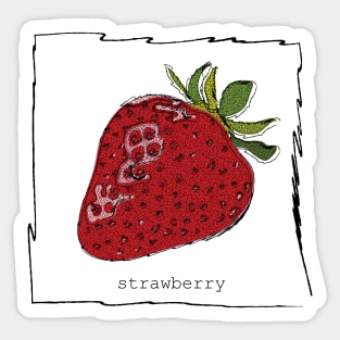 Cute little strawberry illustration Sticker